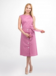 Платье, цвет Розовый/белый горошек (А)